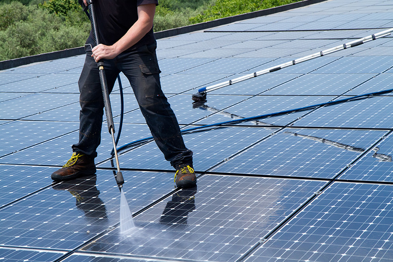 How often should strata property solar panels be cleaned?